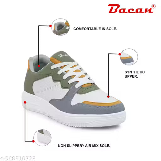 Trendy Multicolored Casual Sneakers For Men