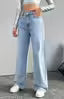 NEW BAGGY WOMEN HIGH WAIST WIDE LEG DENIM LIGHT BLUE JEANS