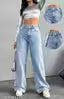 NEW BAGGY WOMEN HIGH WAIST WIDE LEG DENIM LIGHT BLUE JEANS