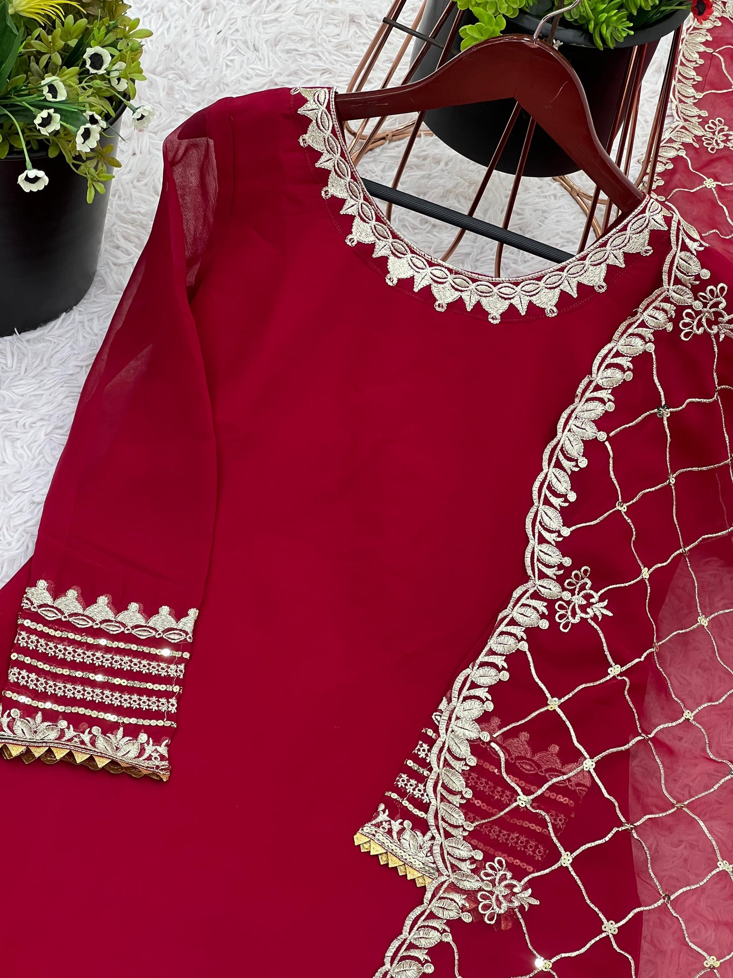 New Designer Party Wear Top-Palazzo & Dupatta Set | Heavy Embroidery Work | Fully Stitched β¨
