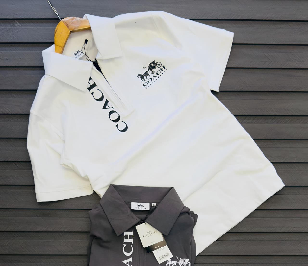 COACH & TOMMY HILFIGER Premium Collar T-Shirt | Cotton Sapp Matty | Stretch Fit