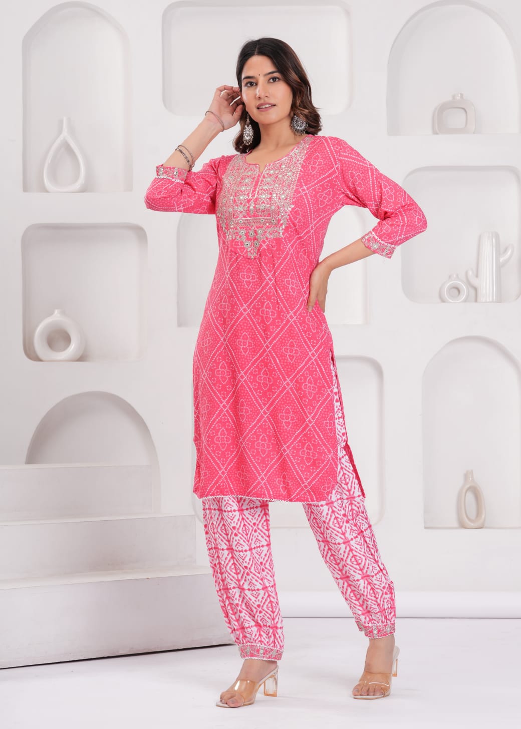 Classy Rayon Embroidered Kurti with Pant | Elegant Office Wear Set