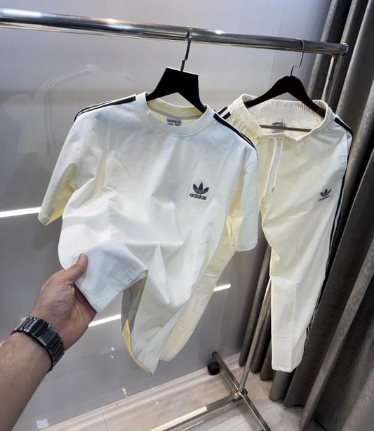 Adidas Premium Cotton Tracksuit (T-Shirt + Lower) | Superior Quality