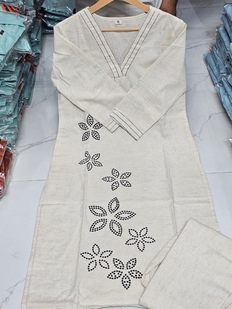 New Arrival | Premium Cotton Flex Embroidered Straight Kurta & Pant Set