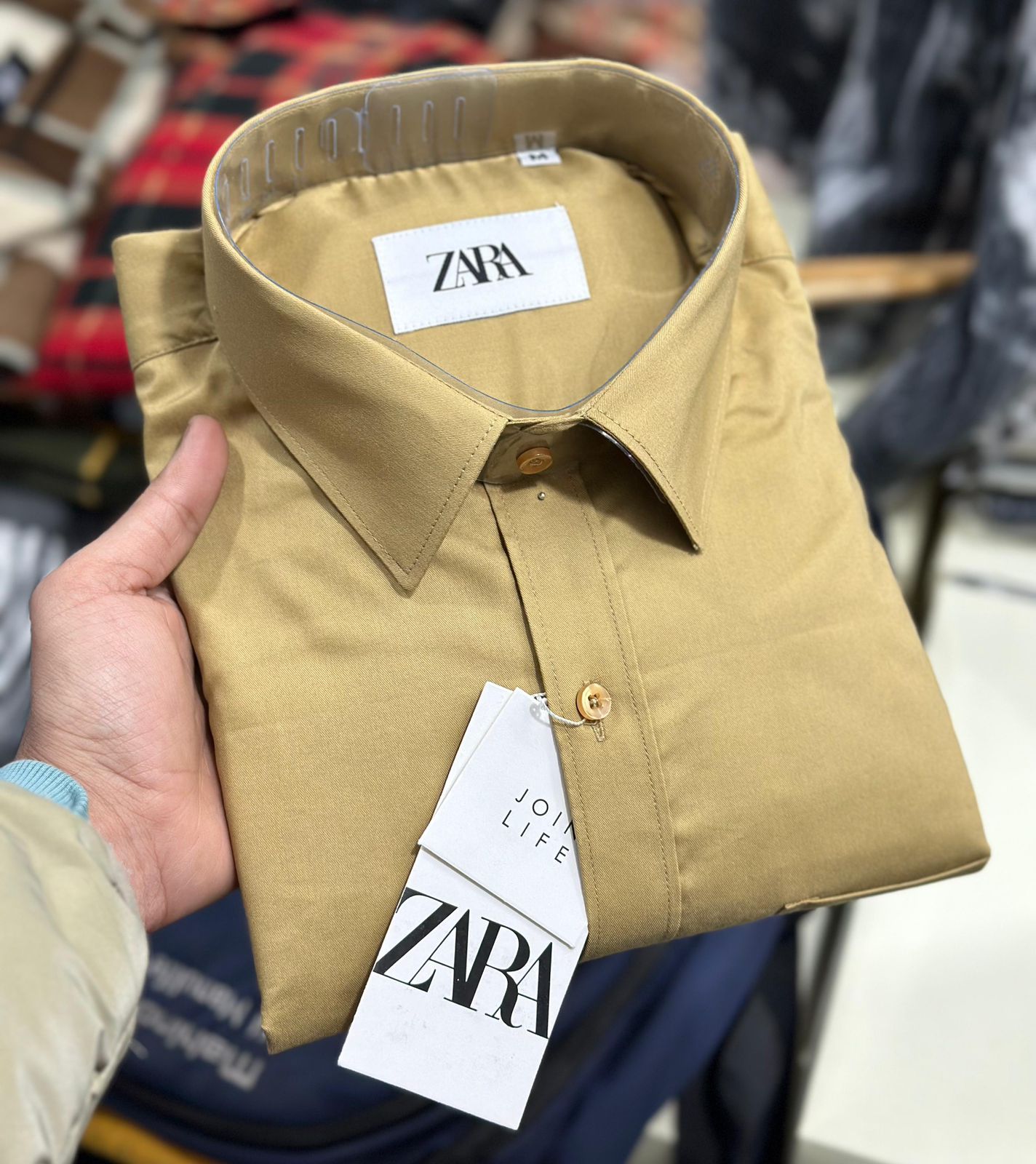 ZARA Premium 100% Cotton Full Sleeve Shirt β Plain Design with Pocket