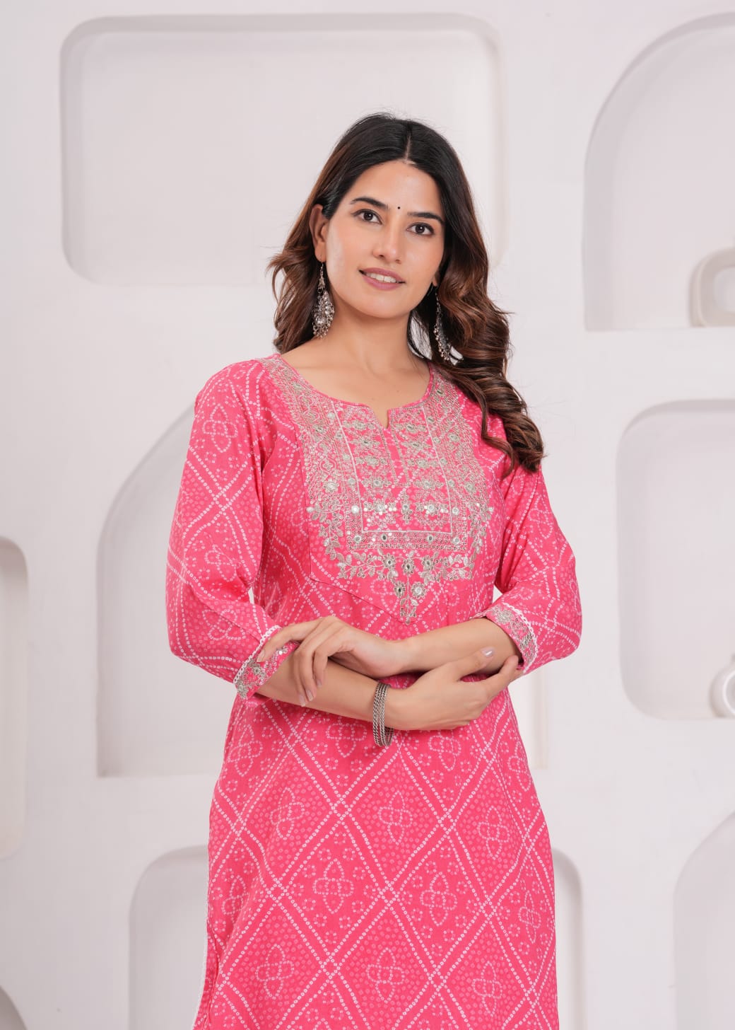 Classy Rayon Embroidered Kurti with Pant | Elegant Office Wear Set