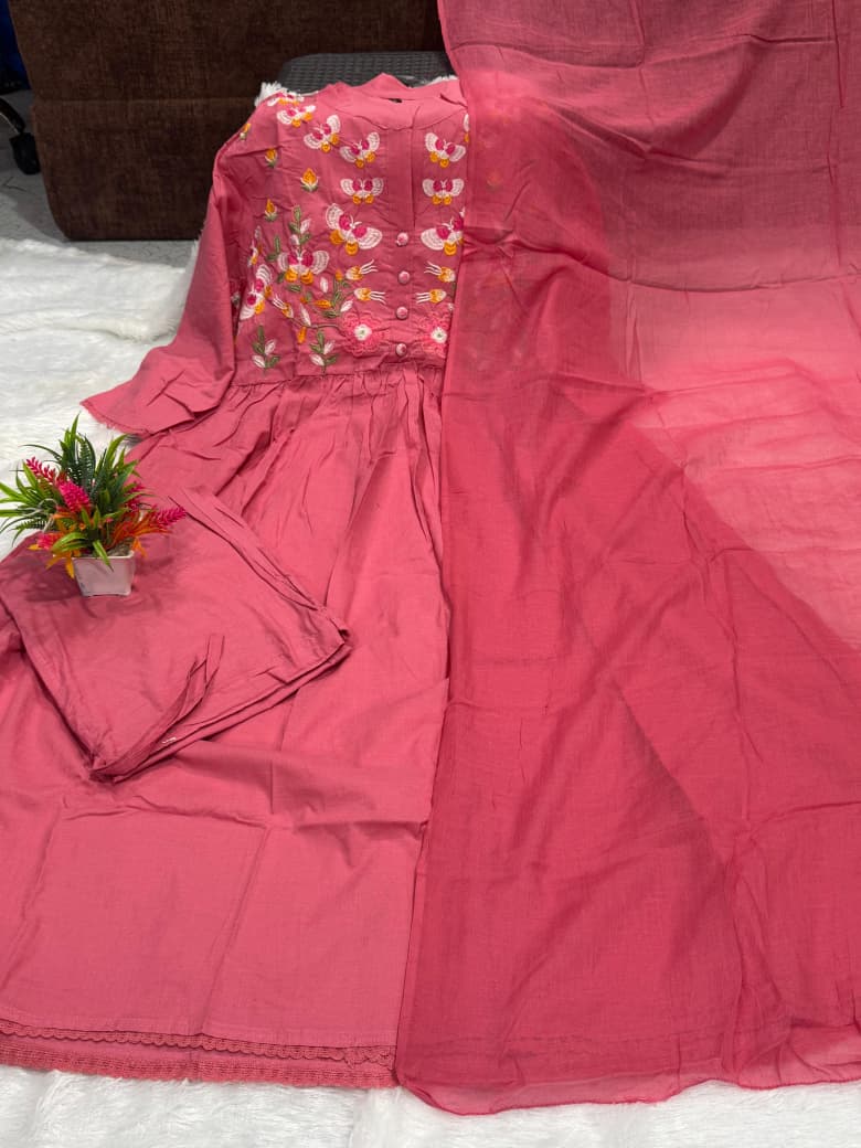 Heavy Embroidered Cotton Suit Set | Premium Mal Cotton Collection