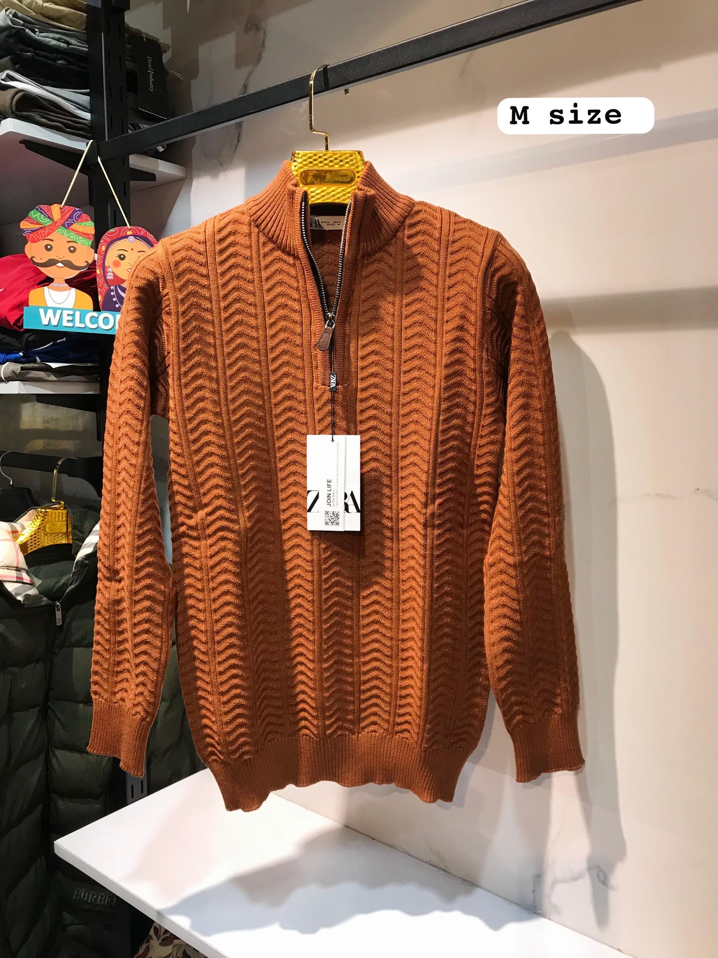 ZARA Premium Half-Zip Pullover – Imported Winter Collection 2025
