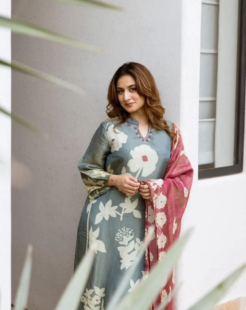 New Festival Collection š Pure Cotton Kurti Pant Dupatta Set | Handwork Elegance