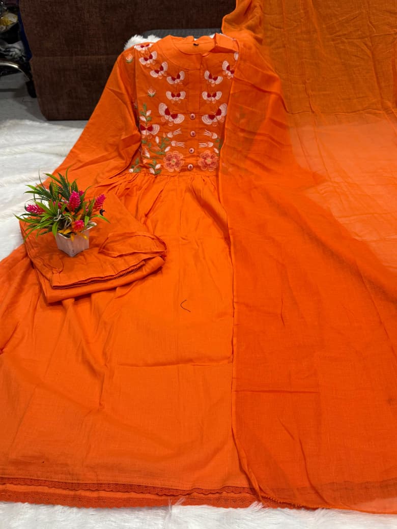 Heavy Embroidered Cotton Suit Set | Premium Mal Cotton Collection