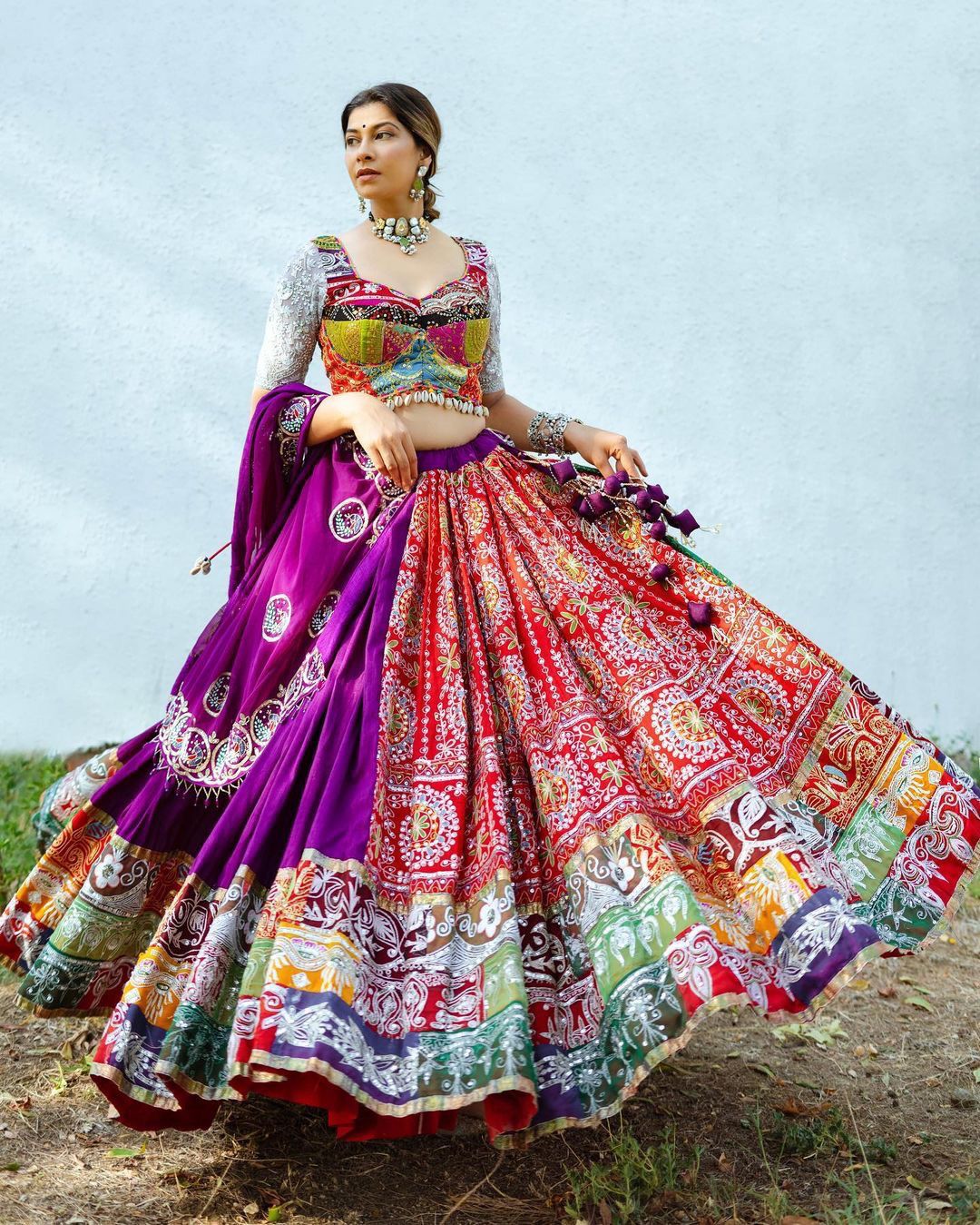 Elegant Soft Butter Silk Lehenga Set with Real Mirror Work & Fancy Digital Prints