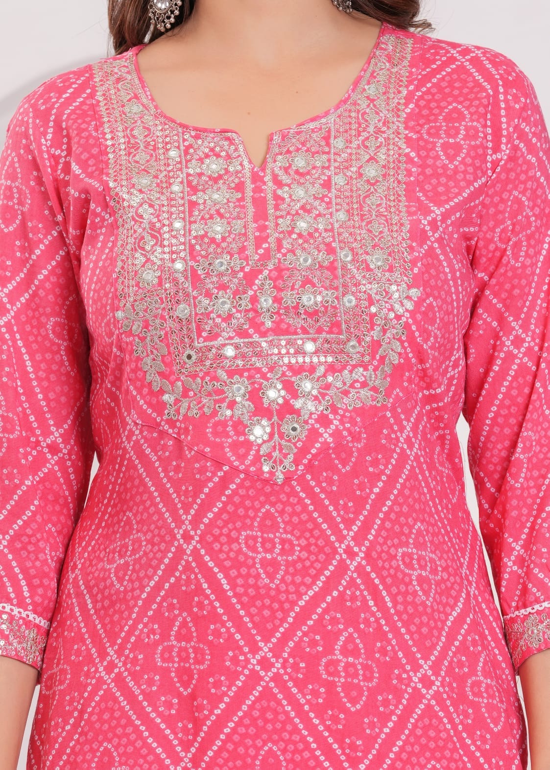 Classy Rayon Embroidered Kurti with Pant | Elegant Office Wear Set