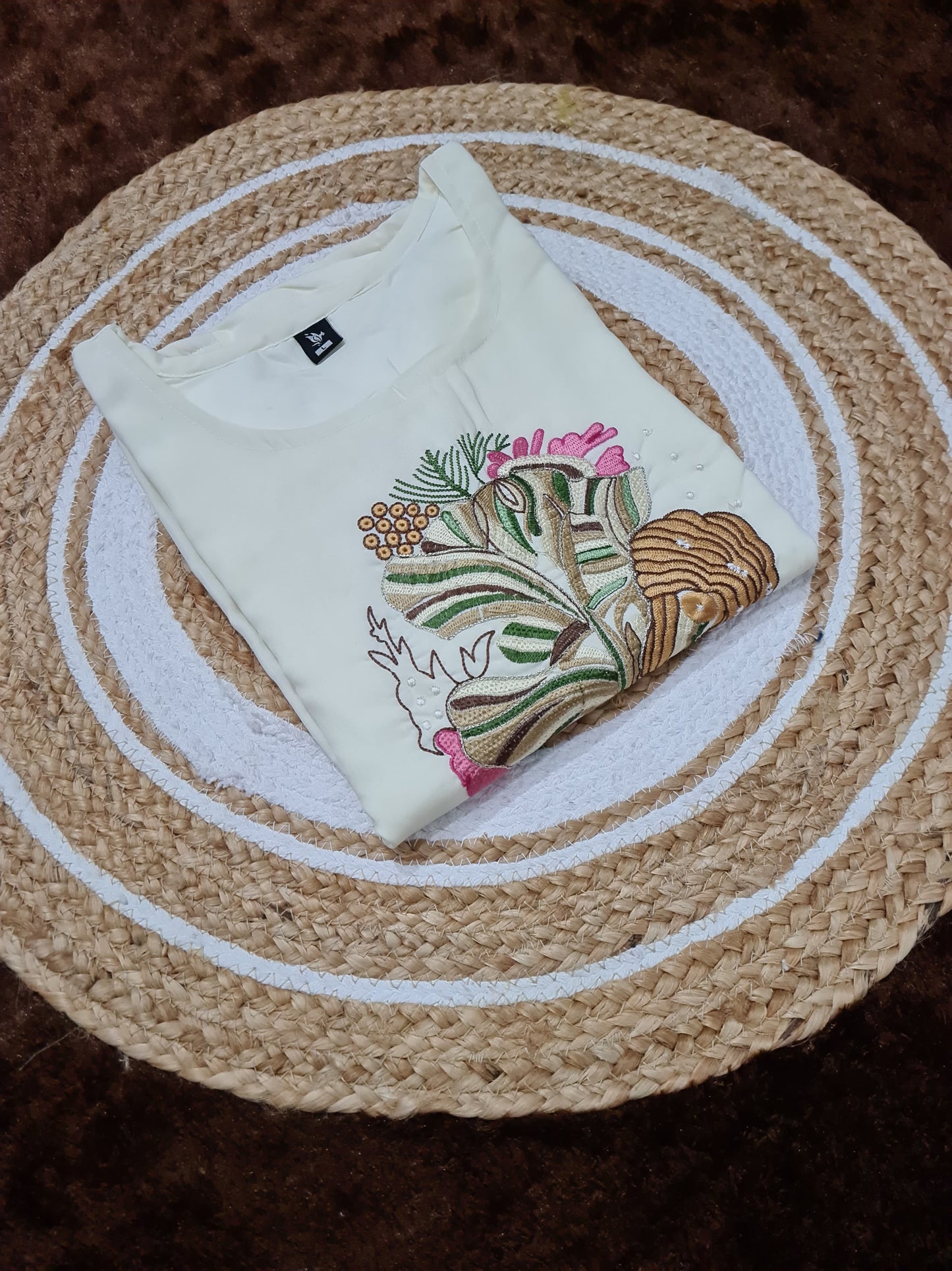 Premium Rayon Slub Kurti Set with Chanderi Dupatta | Embroidery Work | Ready to Wear