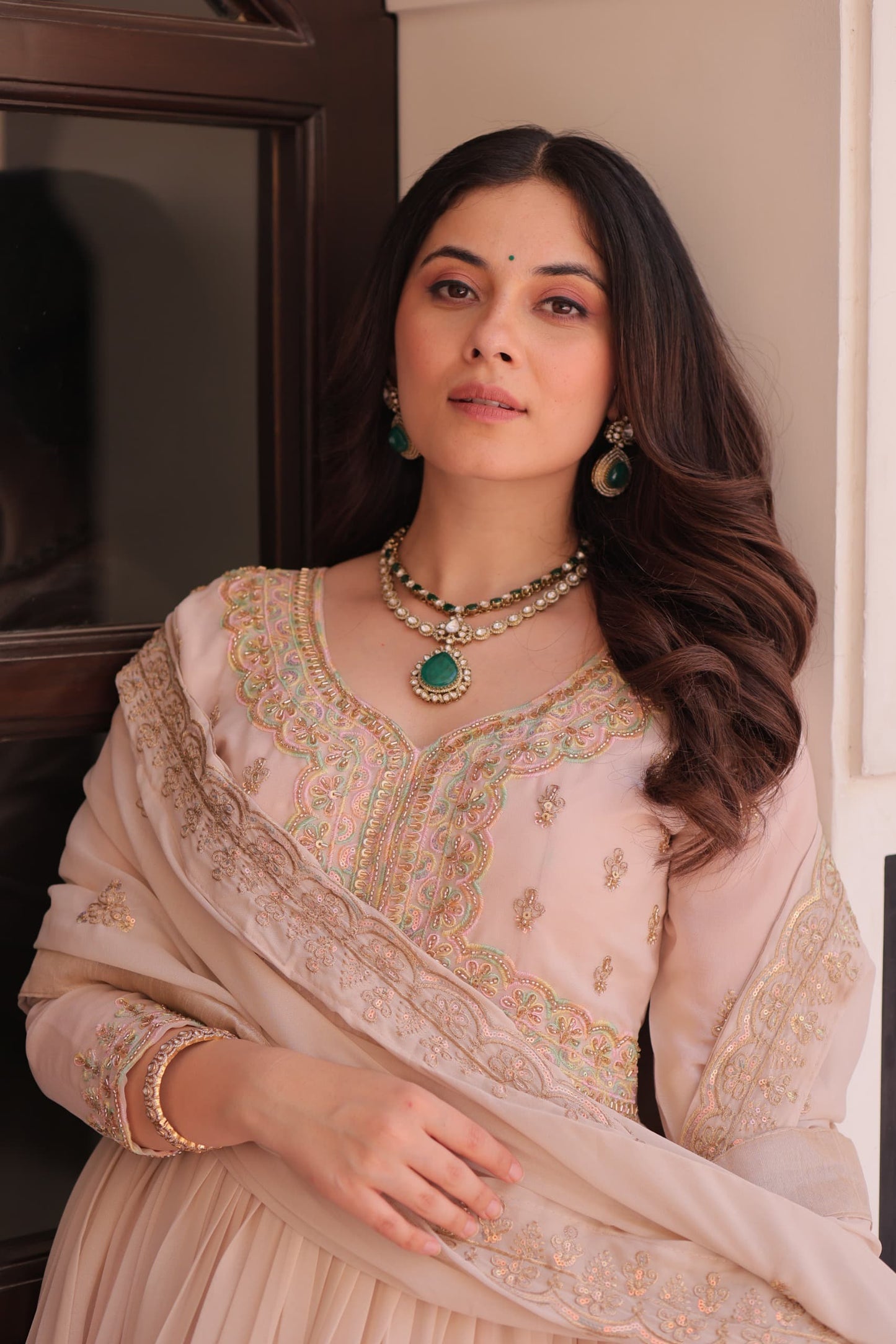 Premium Star Georgette Embroidered Gown with Dupatta | Diwali Special 2025