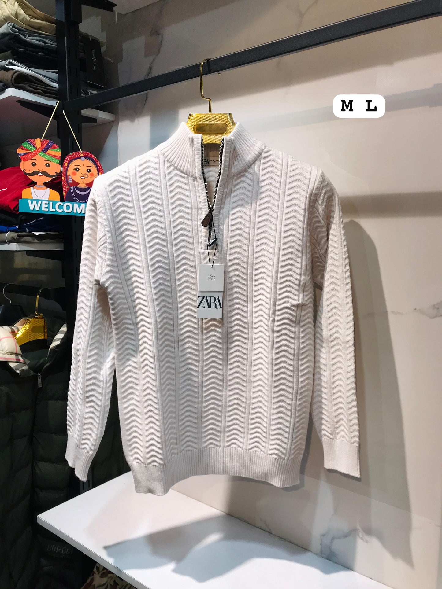 ZARA Premium Half-Zip Pullover – Imported Winter Collection 2025