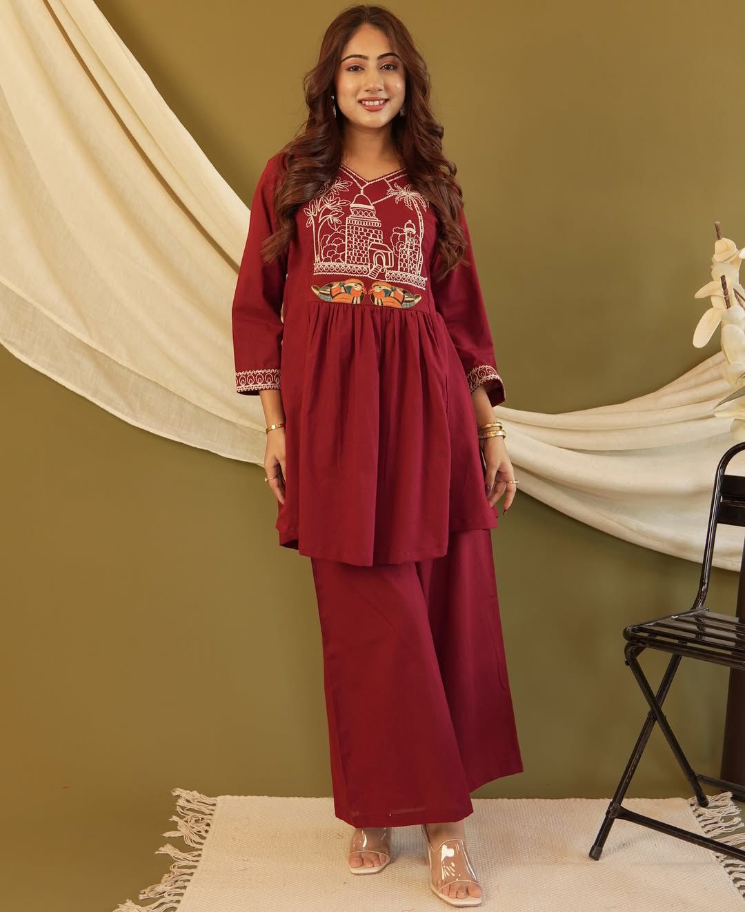 Premium Cotton Embroidered Co-Ord Set | Kurta & Pant | Everyday Comfort & Style
