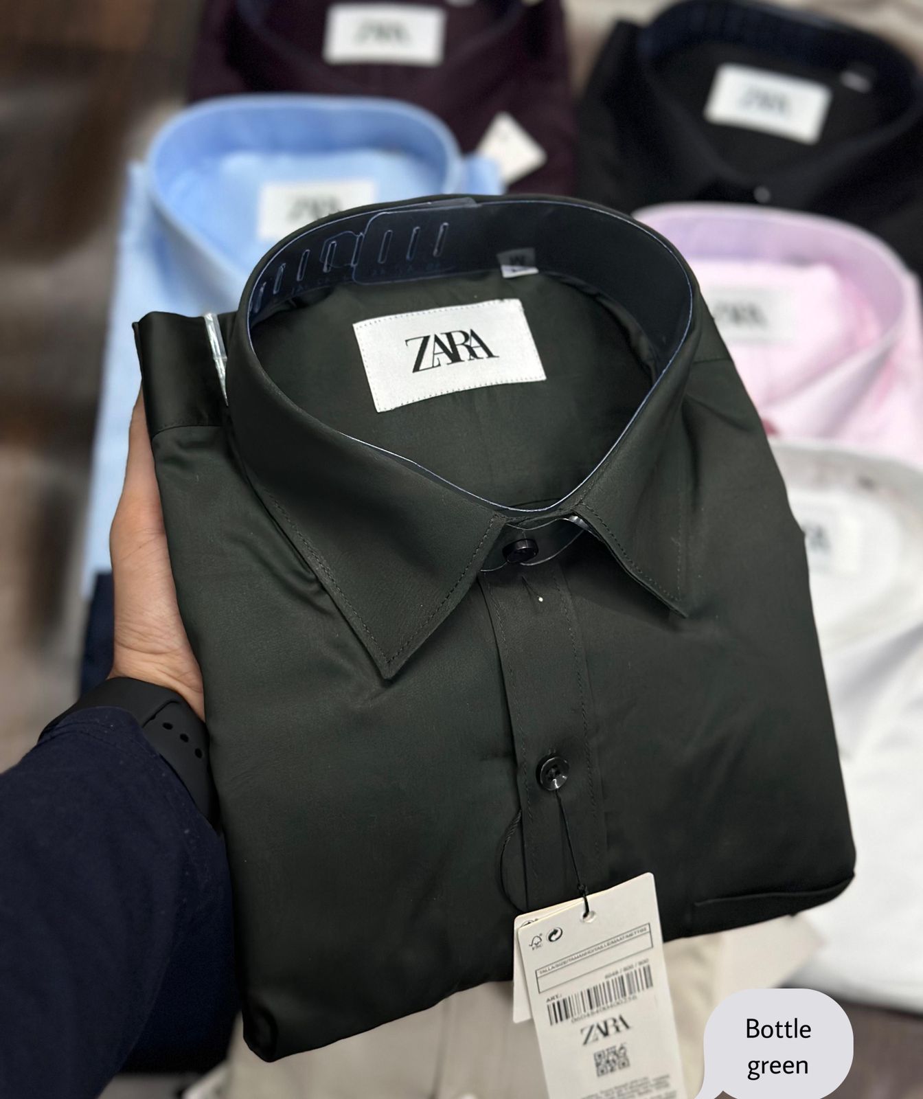 ZARA Premium 100% Cotton Full Sleeve Shirt β Plain Design with Pocket