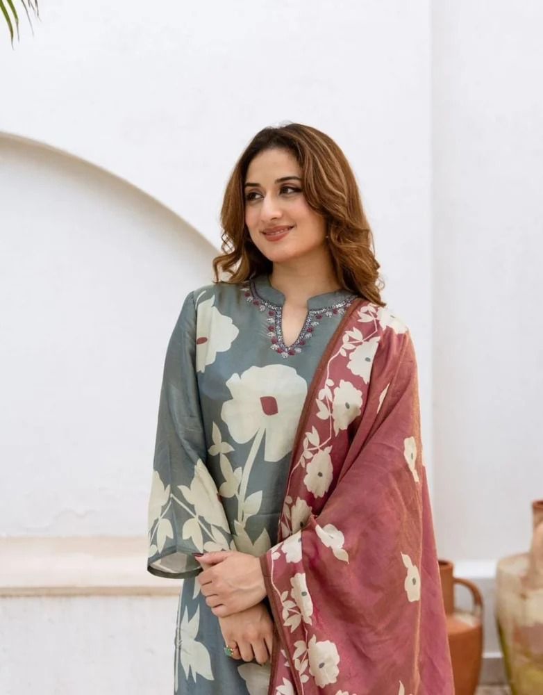 New Festival Collection š Pure Cotton Kurti Pant Dupatta Set | Handwork Elegance