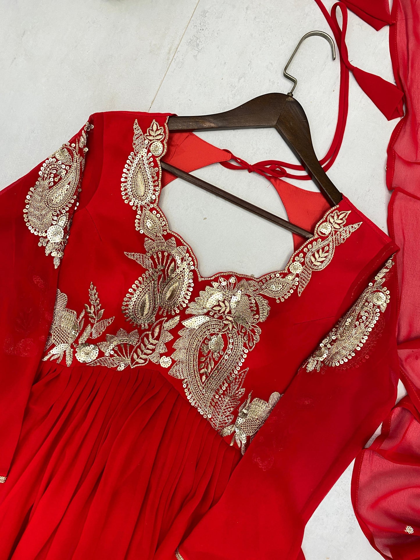 Karvachauth Special | Premium Georgette 3-Piece Plazzo Set with Embroidered Dupatta | Ready to Wear