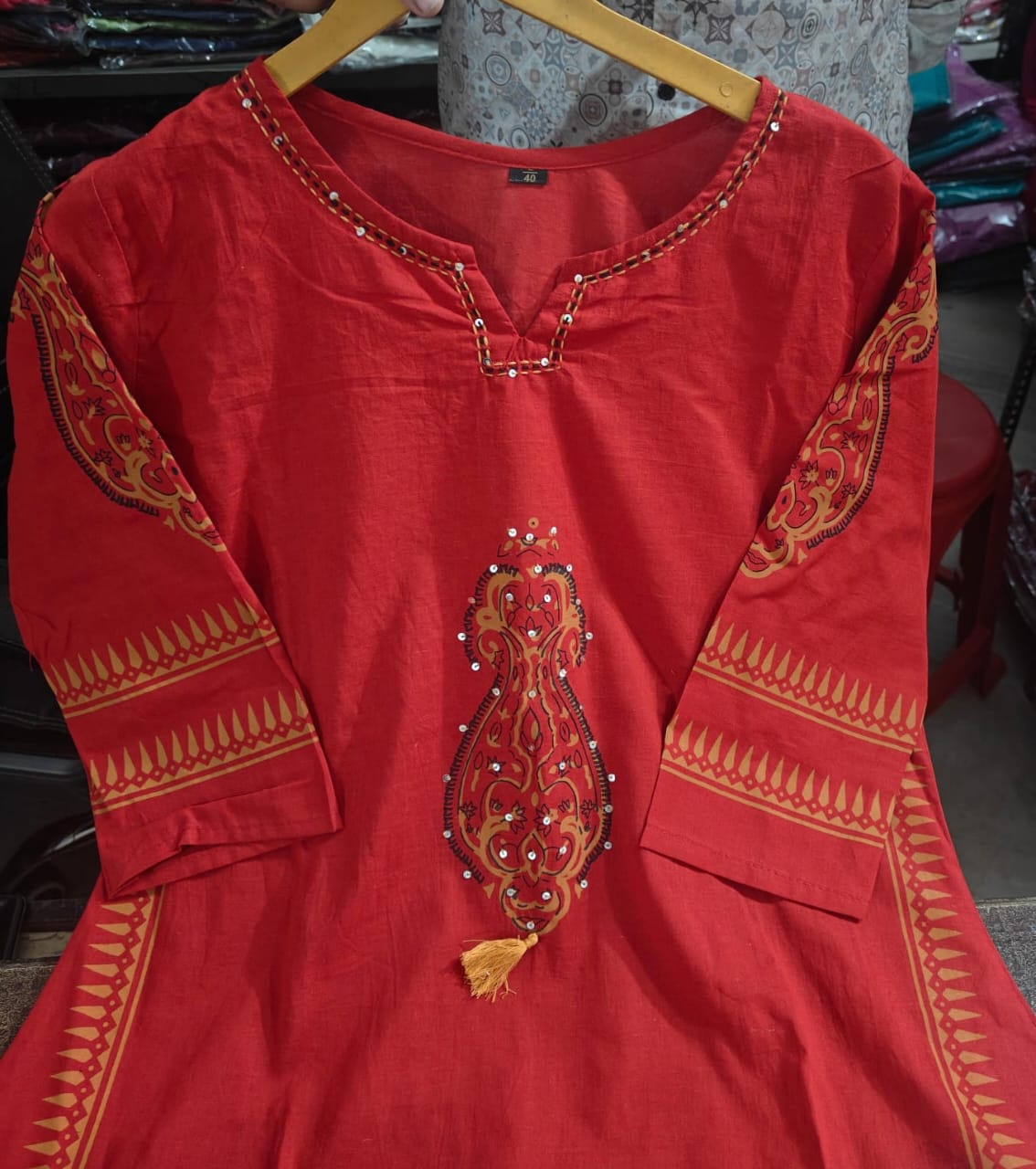 Premium Heavy Cotton A-Line Suit Set | Kurti, Pant & Dupatta
