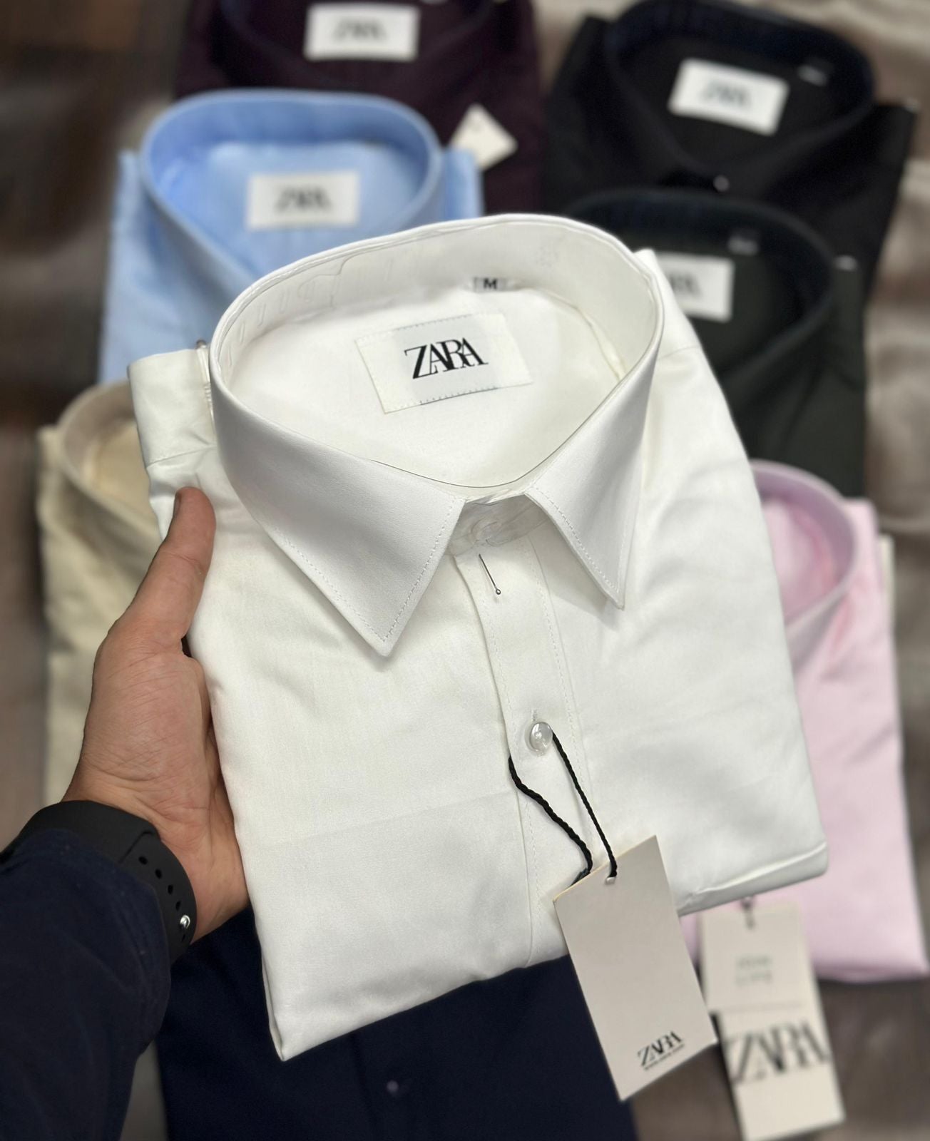 ZARA Premium 100% Cotton Full Sleeve Shirt β Plain Design with Pocket