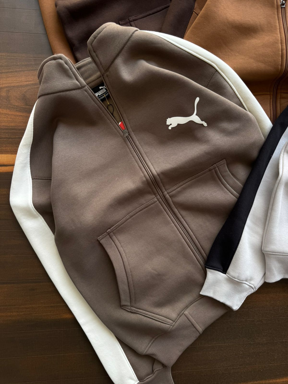 PUMA 3-Thread Cotton Fleece Zipper Sweatshirt