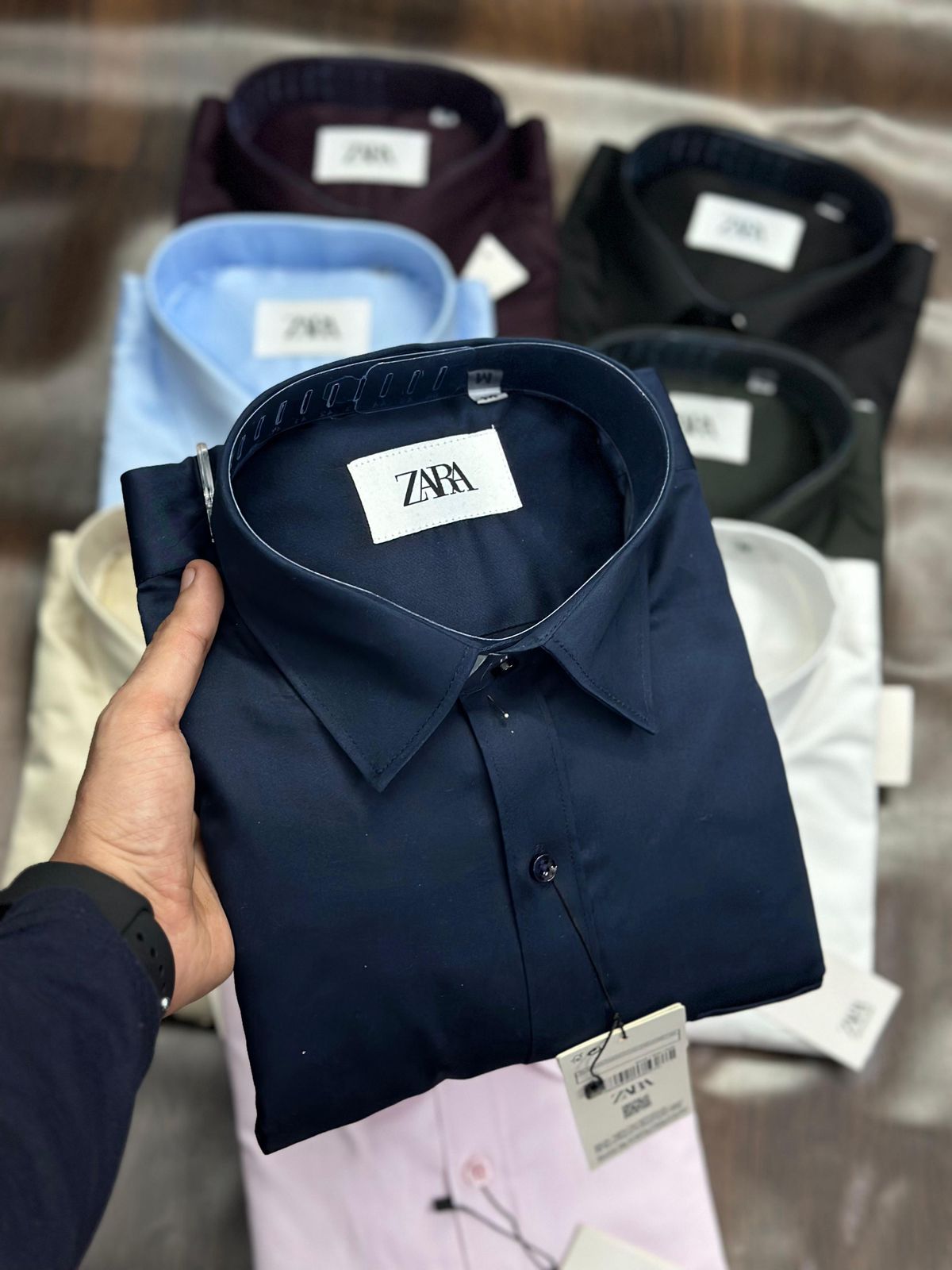 ZARA Premium 100% Cotton Full Sleeve Shirt β Plain Design with Pocket