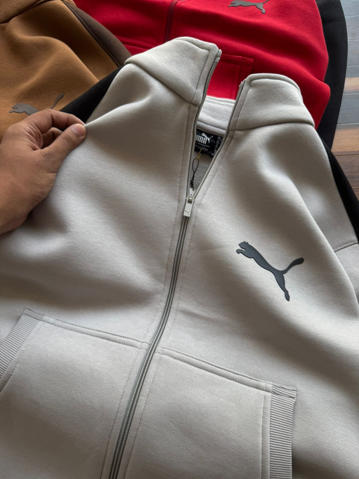 PUMA 3-Thread Cotton Fleece Zipper Sweatshirt