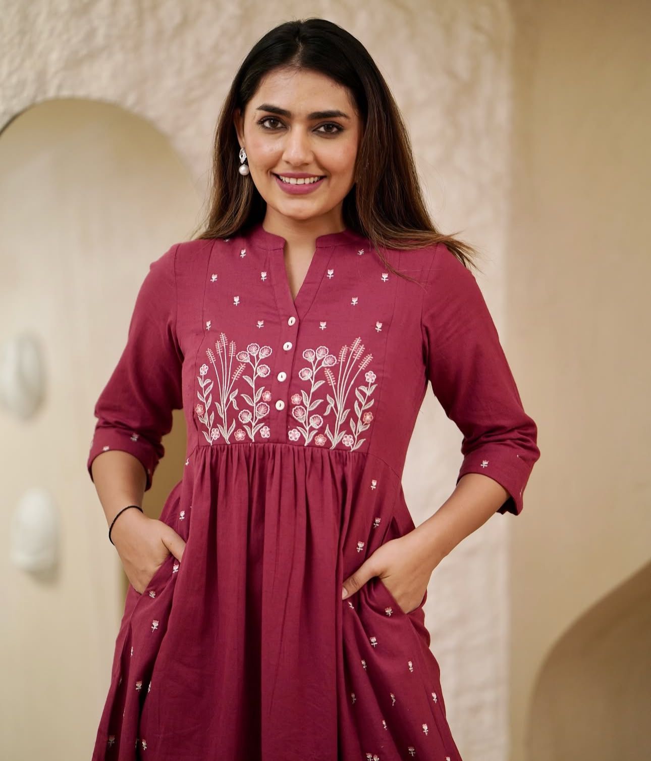 Festive Kurti Pant Set for Gorgeous Ladies | Cotton with Heavy Embroidery
