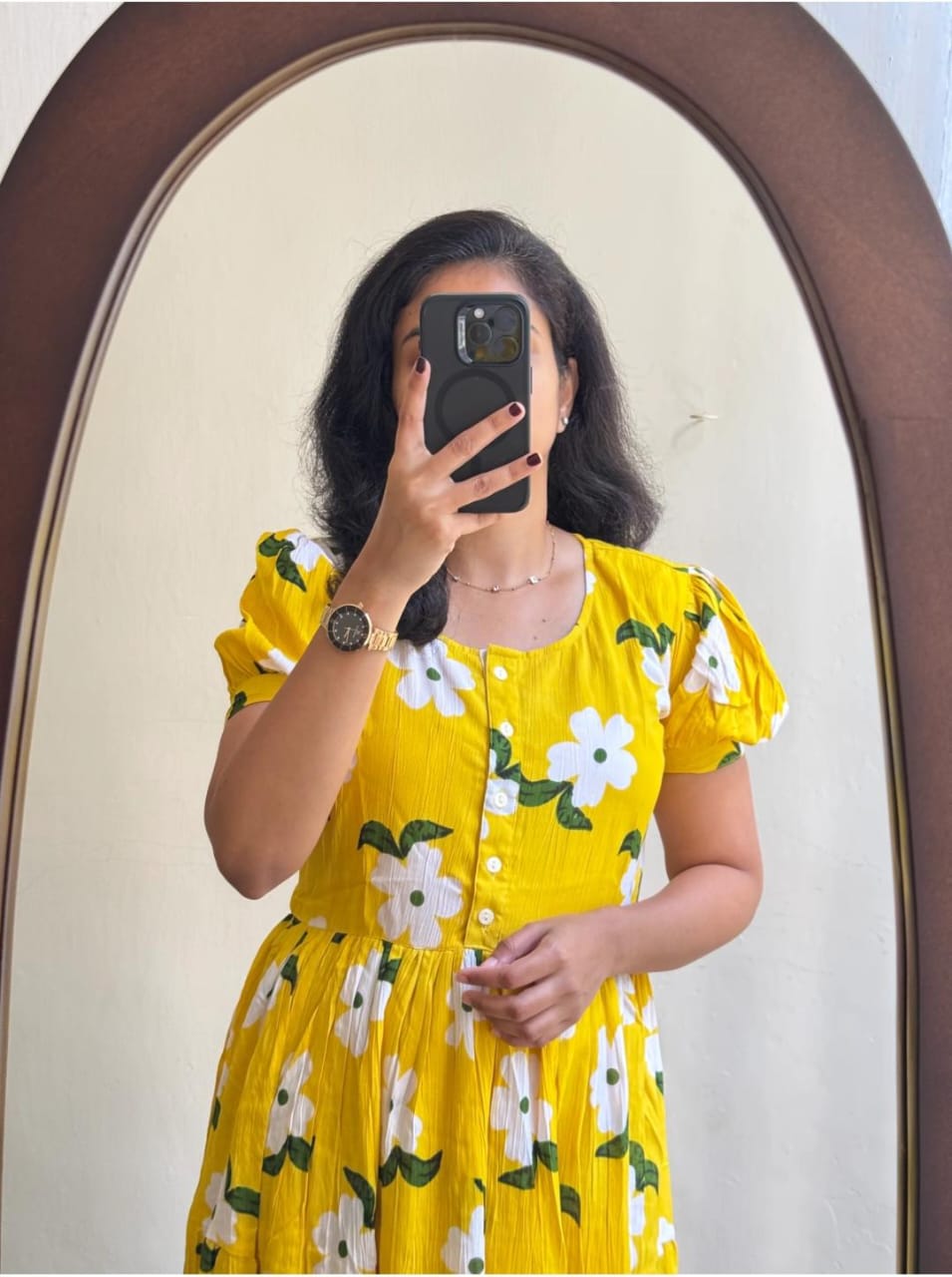 Beautiful Ikkat Print Cotton Middy Gown | Full Flair Summer Dress