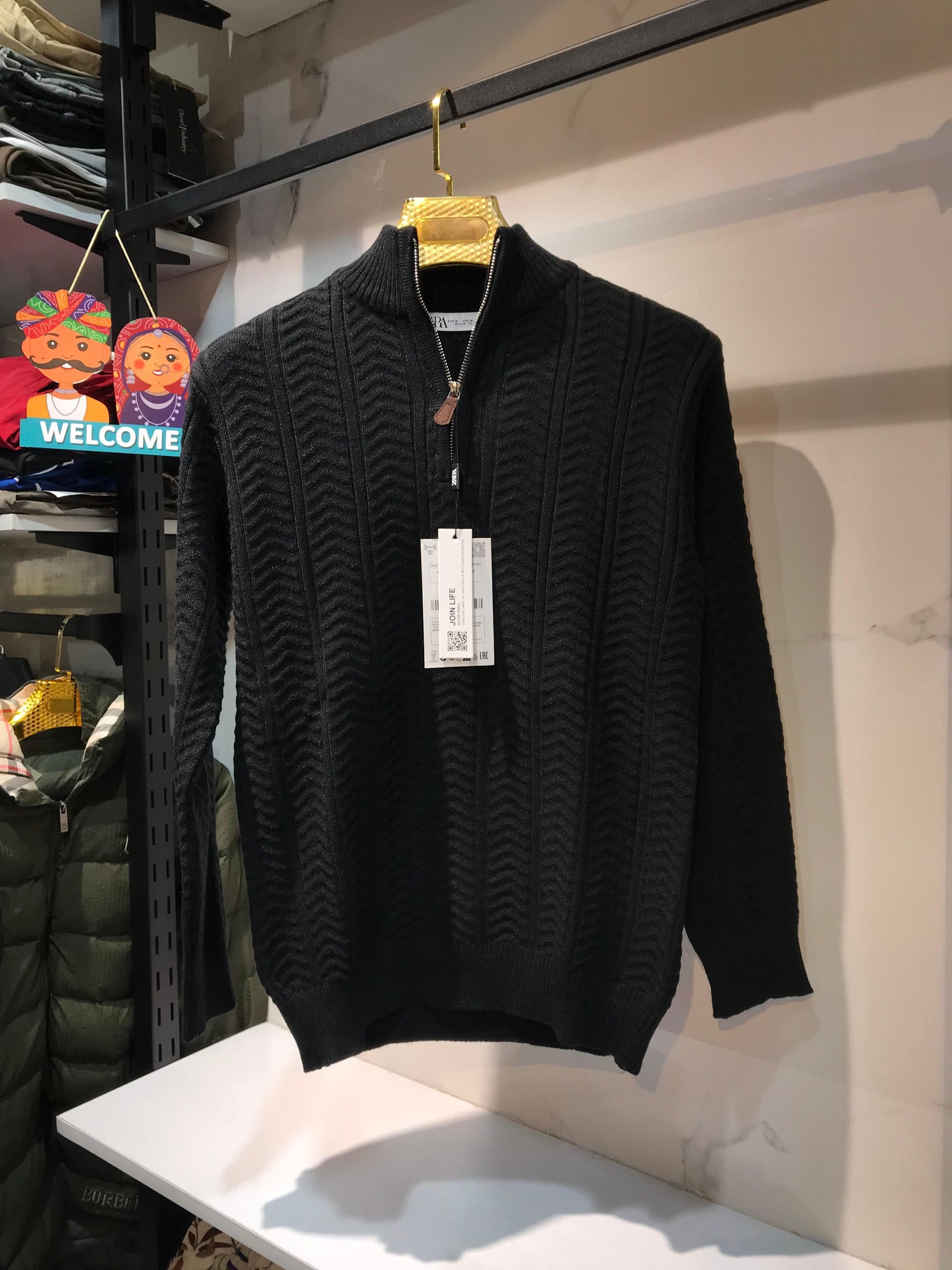 ZARA Premium Half-Zip Pullover – Imported Winter Collection 2025