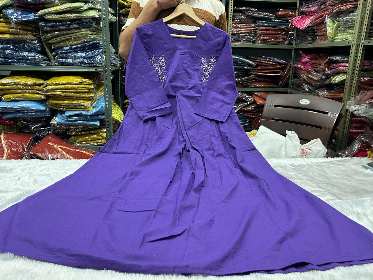 Premium Floral Cotton Kurti Palazzo Set | Handwork A-Line Co-Ord