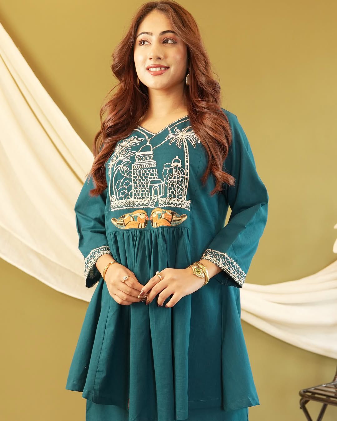 Premium Cotton Embroidered Co-Ord Set | Kurta & Pant | Everyday Comfort & Style