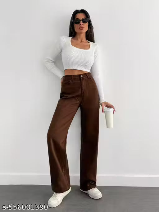 H&H brown Women’s Denim Jeans | High Waist | Non-Stretchable | Stylish & Comfortable Casual Wear