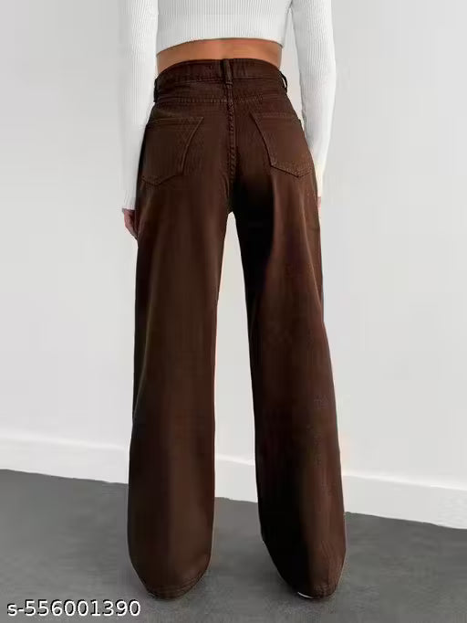 H&H brown Women’s Denim Jeans | High Waist | Non-Stretchable | Stylish & Comfortable Casual Wear