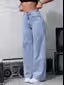 ICE BLUE DENIM WIDE LEG JEANS