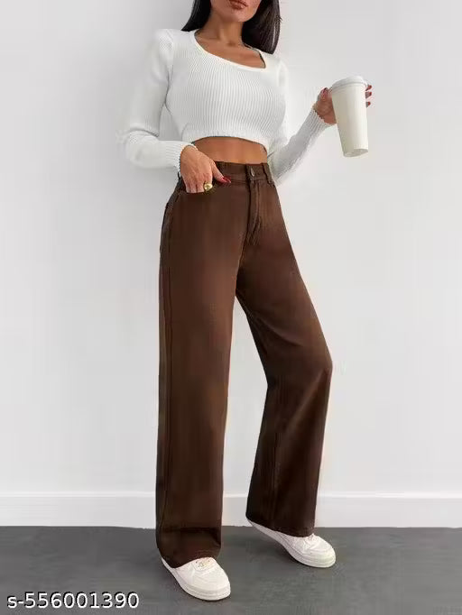 H&H brown Women’s Denim Jeans | High Waist | Non-Stretchable | Stylish & Comfortable Casual Wear