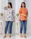 Women’s Stylish Cotton Blend Kurti for Women Combo (Pack of 2) – Floral & Striped Daily Wear Kurtis