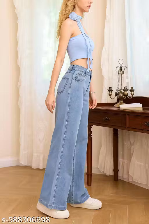 SKY BLUE STRAIGHT LADIES JEANS