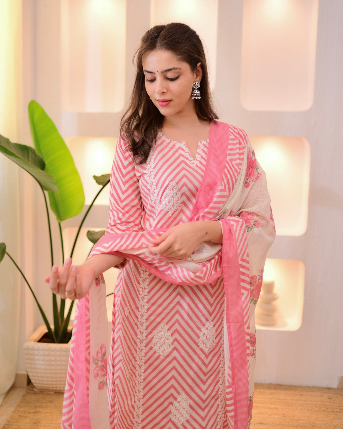 Premium Heavy Cotton Kurti Set with Pant & Dupatta | Embroidery & Sequin Work | Fully Stitched