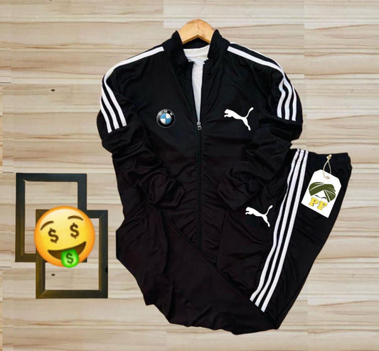 Bon Zipper Tracksuit – Lycra Dryfit | M–XXL | Gym & Running Wear