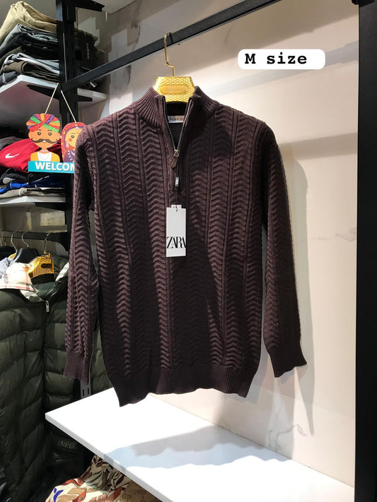 ZARA Premium Half-Zip Pullover – Imported Winter Collection 2025