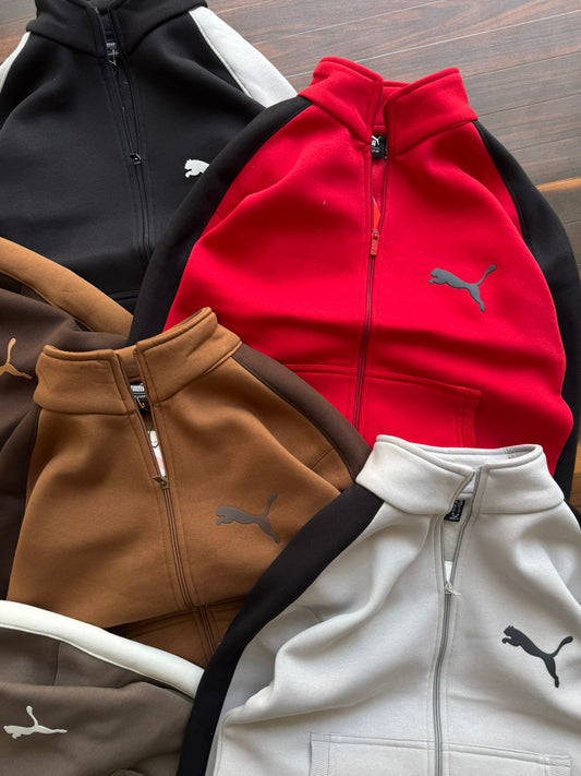 PUMA 3-Thread Cotton Fleece Zipper Sweatshirt