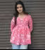 Baby Pink Anarkali v-neck Top